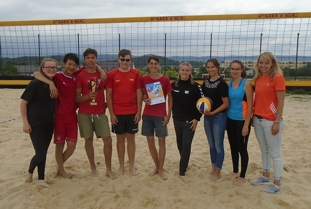 Bild: Als Sieger des Schulamtsfinals Nordth&uuml;ringen vertraten die Nordh&auml;user Gymnasiasten den Norden des Freistaats beim Landesfinale im Beach-Volleyball