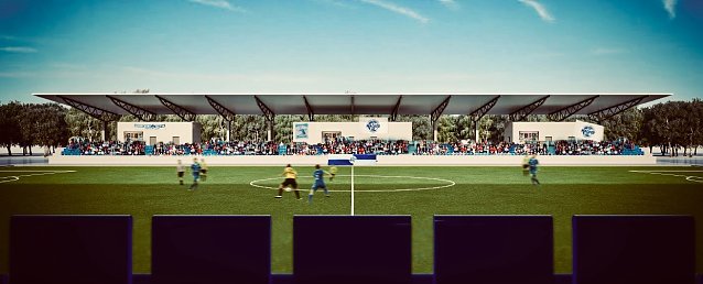 Bild: Umgebaute AKS Trib&uuml;ne nach den Habau-Pl&auml;nen