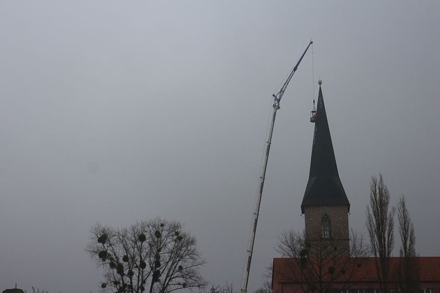 Kran am Petriturm Foto: Angelo Glashagel