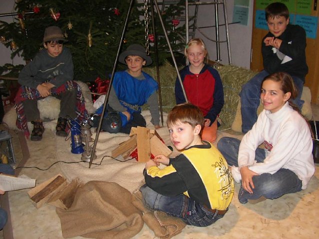 Bild: Die Kinder der Christuskirche bei der Krippenspielprobe