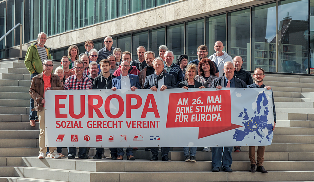 Bild: Gewerkschaften werben f&uuml;r die Europawahl