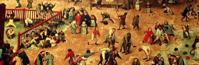 Bild: Die Kinderspiele (Ausschnitt), Gem&auml;lde von Pieter Bruegel der &Auml;ltere, um 1560