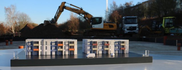 Bild: Grundsteinlegung f&uuml;r zwei neue Mehrfamilienh&auml;user in Nordhausen Nord