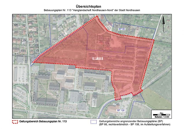 Bild: &Uuml;bersichtsplan Bebauungsplan Nr. 113 "Hanglandschaft Nordhausen-Nord"