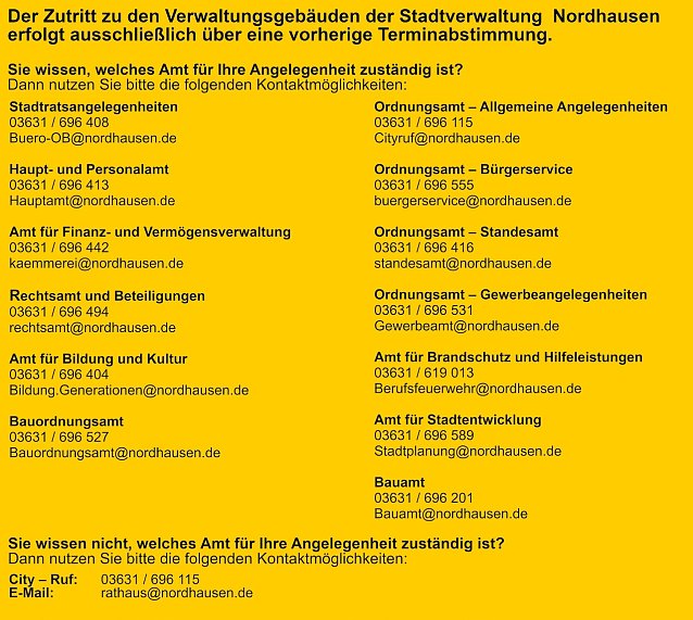 Bild: Die Kontaktnummern im &Uuml;berblick