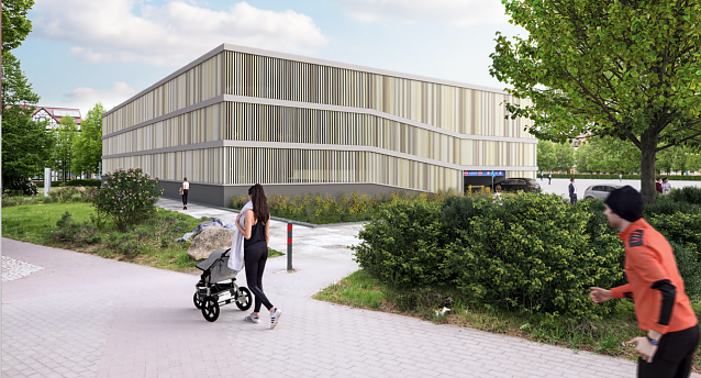 Bild: So k&ouml;nnte das neue Parkhaus auf dem August-Bebel-Platz aussehen