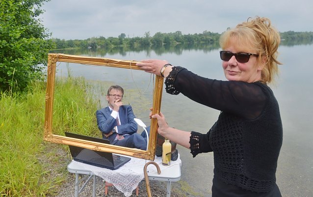 Bild: Fotoshooting mit Krimiautor Roland Lange