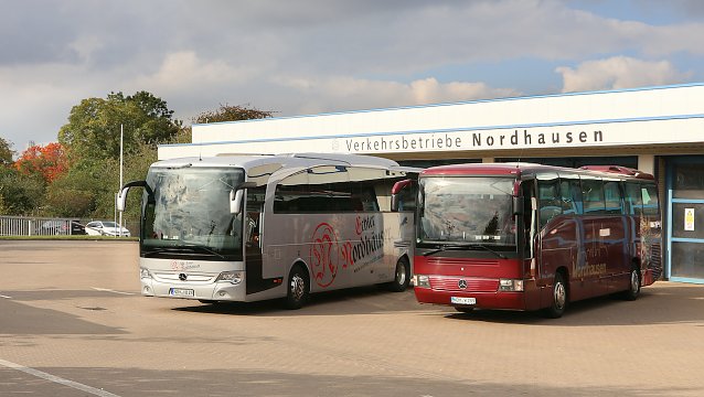 Bild: Moderne Reisebusse der Nordh&auml;user Verkehrsbetriebe