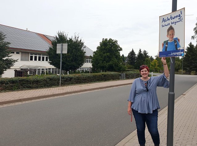 Bild: Plakataktion der Jungen Union zum Schulanfang