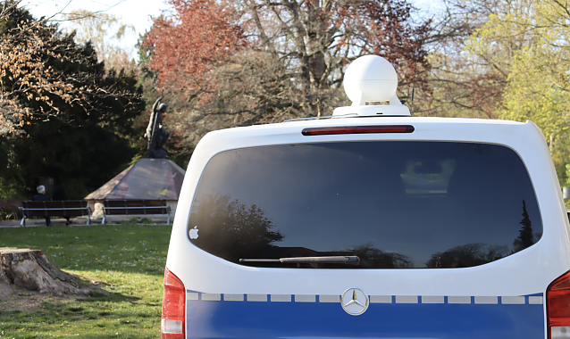 Bild: Mobiles Lautsprecher-/Sirenensystem auf einem Fahrzeug des st&auml;dtischen Ordnungsamts