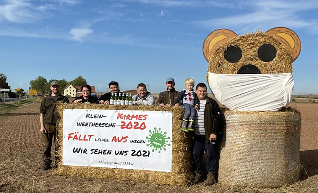 Bild: Die Kirmes in Kleinwerther f&auml;llt leider aus, die Kirmesburschen blicken aber schon einmal auf das kommende Jahr