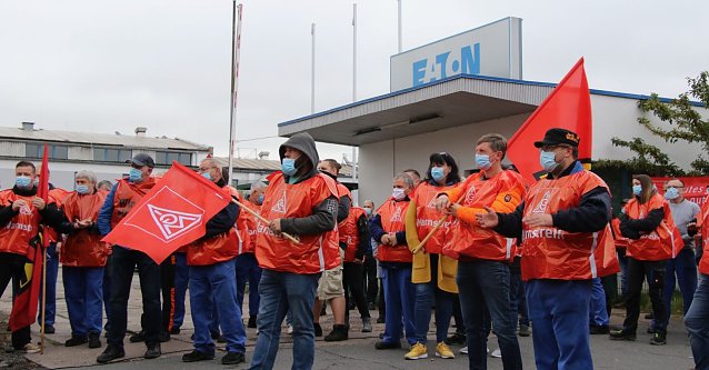 Bild: Warnstreik bei Eaton