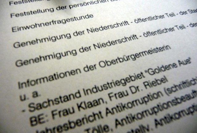 Bild: Tagesordnung
