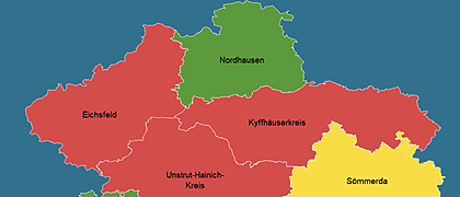 Bild: Ausschnitt 7-Tage Inzidenz f&uuml;r Th&uuml;ringen, Stand 09.11.