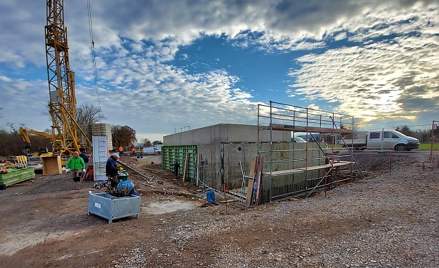 Bild: Blick auf die Wasserwerk-Baustelle in Ellrich.