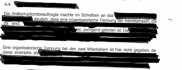 Bild: Auszug aus dem nun ver&ouml;ffentlichtem Antikorruptionsbericht 2017