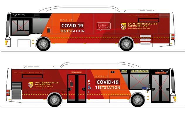 Bild: Der "Testbus" soll deutlich zu erkennen sein