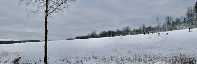 Bild: Am Rodelhang nahe Hohegei&szlig; ging es gestern, zumindest in den Morgenstunden, noch gesittet zu