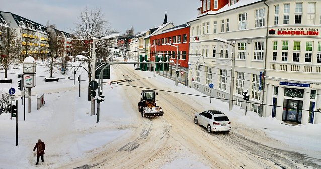 Bild: Blick auf die Bahnhofstra&szlig;e heute Nachmittag