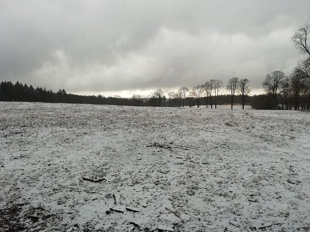 Bild: Sophienhof zeigte sich heute morgen noch einmal winterlich