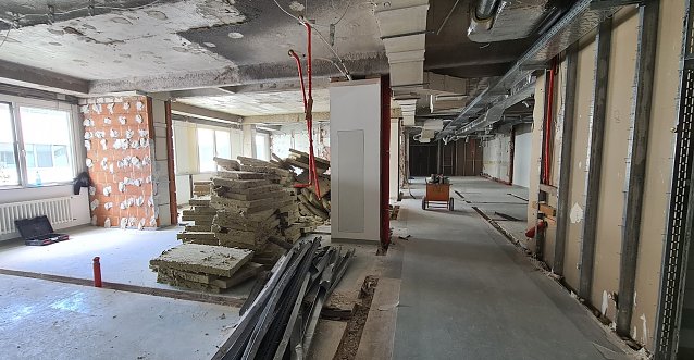 Bild: So sieht es momentan im Inneren des Klinikums im Baubereich aus