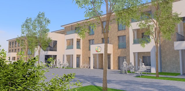 Bild: Modell des neuen Pflegezentrums am Stadtpark