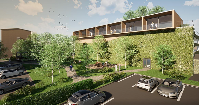 Bild: Ein Feriendorf auf dem Parkhaus