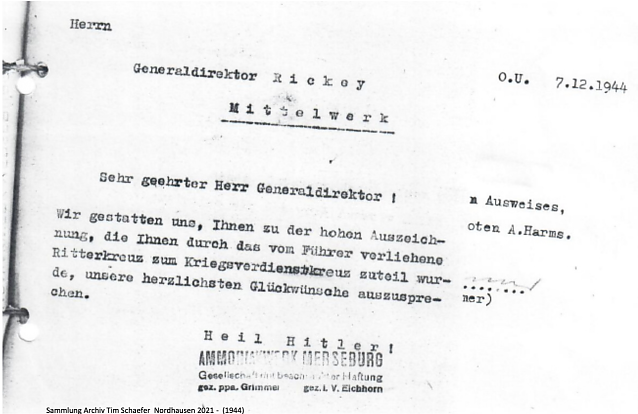 Bild: Rickhey wurde 1944 das "Kriegsverdienstkreuz" zuteil
