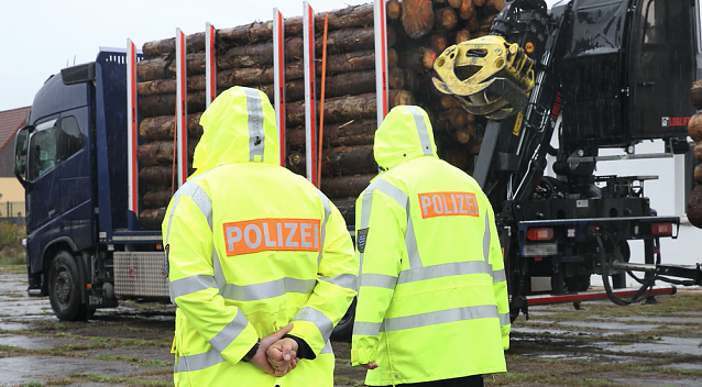 Bild: Holzlasterkontrolle in Niedersachswerfen