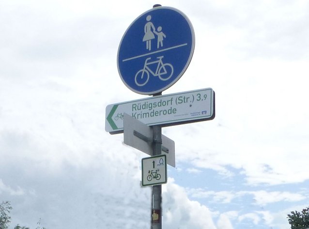 Bild: Radwegebeschilderung geklaut
