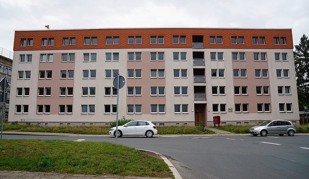 Bild: Der seit Jahresanfang leerstehende Wohnblock in der Albert-Tr&auml;ger-Stra&szlig;e in Nordhausen soll abgerissen werden und durch einen Neubau ersetzt werden.