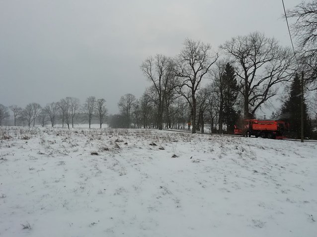 Bild: Reichlich Schnee und graue Wolken gab es heute morgen nicht nur in Sophienhof