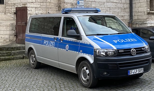 Bild: Einsatzfahrzeug der Th&uuml;ringer Polizei