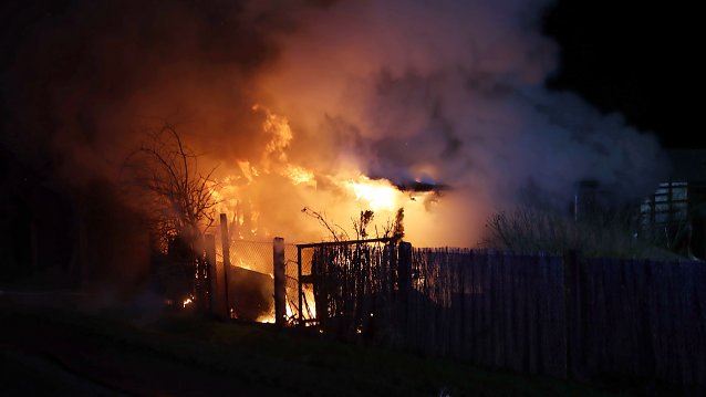 Bild: Gartenlaubenbrand in Nordhausen 