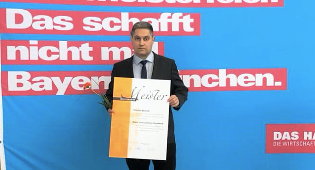 Bild: Am vergangenen Samstag erhielt Thomas B&ouml;nisch seinen Meisterbrief