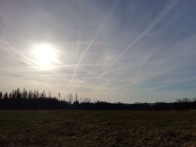 Bild: Am Himmel &uuml;ber Sophienhof waren bei gutem Wetter heute nicht nur blauer Himmel und Wolken gut zu sehen