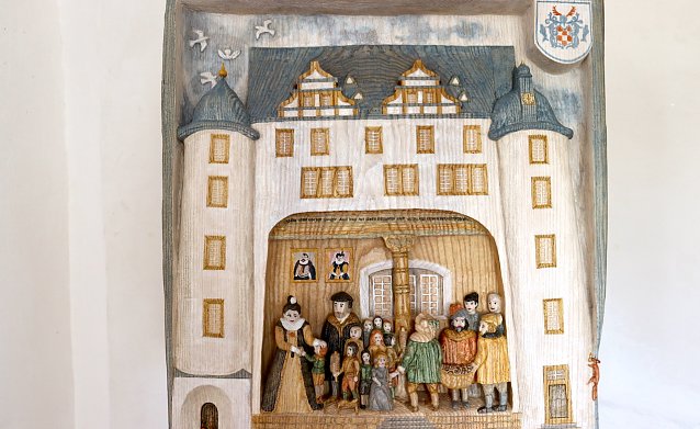 Bild: Das Holzbild zum Heringer Schloss
