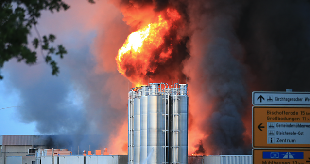 Bild: Gro&szlig;brand bei Panem in Bleicherode