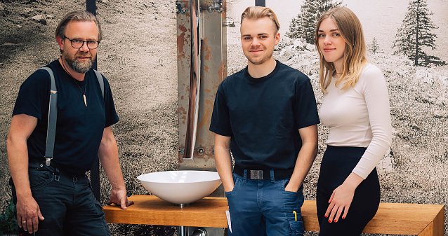 Bild: v.l.: Andree, Sohn Tillmann und Tochter Emilia Eberhardt
