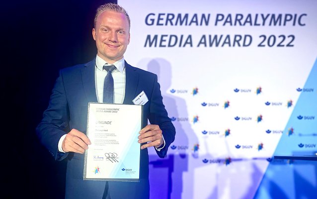 Bild: Christoph Keil bei der Preisverleihungen Berlin