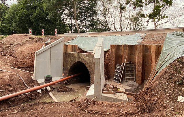 Bild: Baustelle der Br&uuml;cke zur Ibergtalsperre
