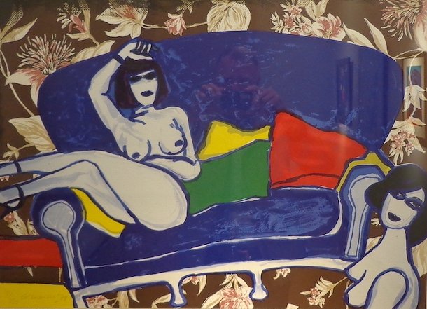 Bild: Enth&auml;lt viel blau: Corneille Gem&auml;lde "Frau auf dem Sofa"