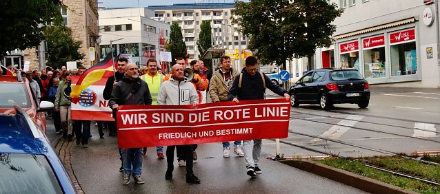 Bild: Demonstrationszug durch die Nordh&auml;user Innenstadt