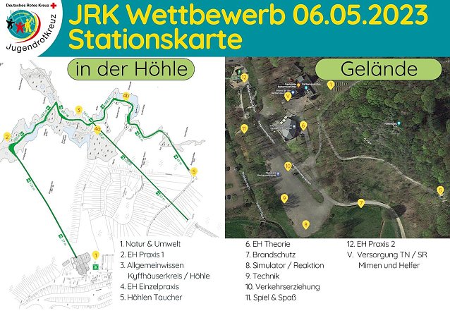 Bild: Skizze Parcours an und in der Barbarossah&ouml;hle