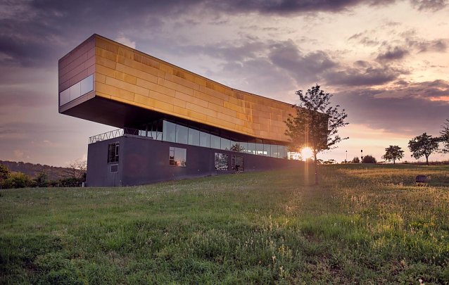 Bild: Die Arche Nebra bei Sonnenuntergang