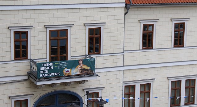 Bild: Deine Region - Dein Handwerk. Banner am Sondersh&auml;user Landratsamt
