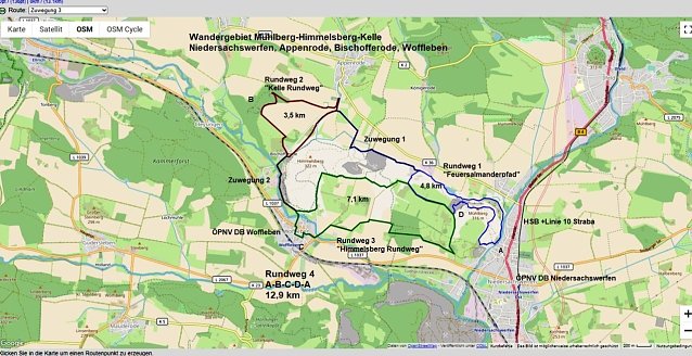 Bild: Wandergebiet M&uuml;hlberg - Himmelsberg - Kelle