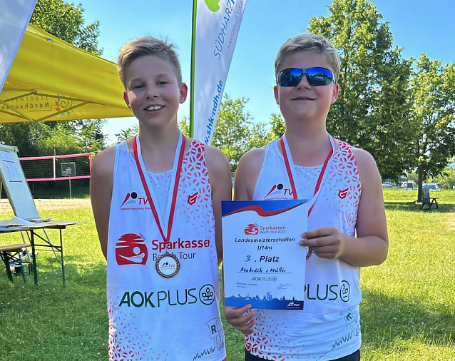 Bild: Stolz auf Platz 3: Philipp M&uuml;ller und Moritz Materlik
