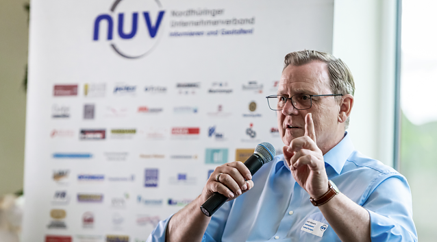 Bild: Ministerpr&auml;sident Bodo Ramelow stand den Nordth&uuml;ringer Unternehmern Rede und Antwort