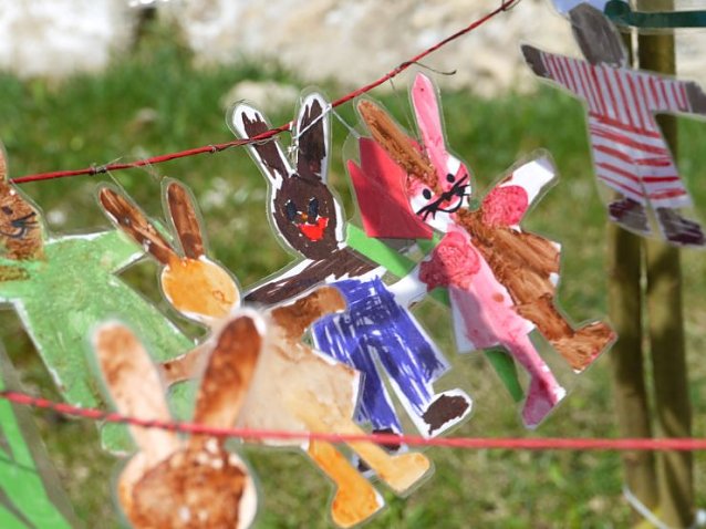 Bild: Selbstgebastelte Osterdekoration der Npordh&auml;user Kinderg&auml;rten